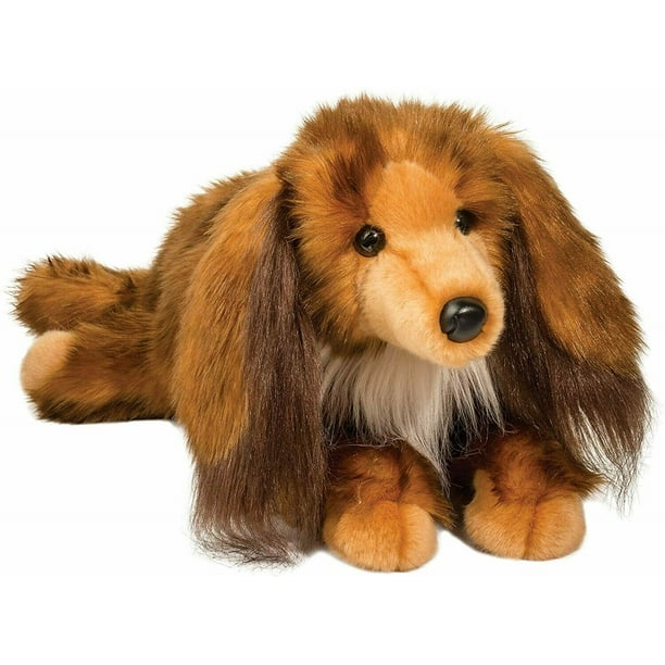 Douglas Cuddle Toys Kenzie Long Hair Dachshund 2417 Stuffed Animal Toy