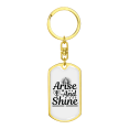 thumbnail image 4 of Arise And Shine Cross Stainless Steel or 18k Gold Premium Swivel Dog Tag Keychain, 4 of 8