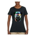 thumbnail image 2 of Wild Bobby, Colorful Pug DJ, Pop Culture, Women Graphic Tee, Black, Small, 2 of 4