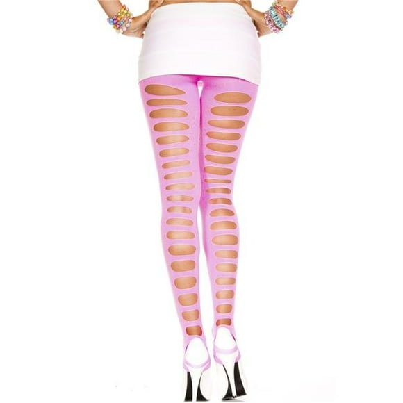 Big Hole Spandex Opaque Stirrup Leggings - Neon Pink