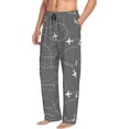 thumbnail image 2 of Uemuo Airplane Routes Around The World Pattern Men's Wide Leg Palazzo Lounge Pants with Pockets Light Weight Loose Comfy Casual Pajama Pants-Large, 2 of 9