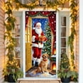 thumbnail image 1 of Housse de Porte de Noël, Décoration en Tissu Polyester avec Design Père Noël, Rideau de Porte Festif pour Usage Intérieur et Extérieur, 90 x 180 cm, Multicolore, 1 of 6