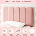 thumbnail image 6 of Twin Bed Frame, Velvet Upholstered Platform Bed Frame with Headboard, Strong Wooden Slats, Noise-Free,No Box Spring Needed, Easy Assembly (Pink), 6 of 8