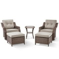 thumbnail image 6 of POCASSY 5 Pieces Patio Furniture Set, 6-Inch Thick Cushioned Outdoor Swivel Patio Chairs Set of 2 with Ottoman and Side Table, All Weather Wicker Bistro Set for Porch Deck - Beige, 6 of 12