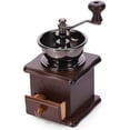 thumbnail image 3 of Wooden Manual Coffee Grinder Vintage Style Hand Coffee Mill Burr Coffee Grinder with Ceramic Hand Crank,Wooden Manual Coffee Grinder Cleaning Brush (Dark Brown Upgraded Version), 3 of 4