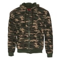 thumbnail image 3 of Mens Army Camo Zip Up Hoodie Sherpa Fleece Lining Sweater Jacket Black Camo L, 3 of 3