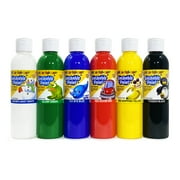 Rich Art Washable Tempera Paint For Kids - Non Toxic Paint - Premium Craft Paint In Primary Colors For Paper, Poster Board, Canvas, & More - Made in The USA - 6 Fl Oz (6 Pack)