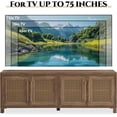 thumbnail image 5 of JYED Mid Century Modern TV Stand for TVs up to 75", with Gold Hollow Metal Mesh Decorated, Boho TV Console with Storage Cabinets, Black TV Stand for Living Room, 69.5"x15.6"x24.8", 5 of 16