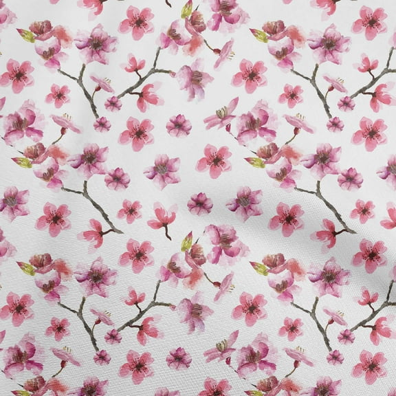 oneOone Cotton Jersey Magenta Fabric Watercolor Floral Quilting Supplies Print Sewing Fabric By The Yard 58 Inch Wide