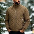 thumbnail image 5 of Purcolt Mens Bomber Jackets Trendy Casual Quilted Stand Neck Full Zip Up Winter Puffer Coats Comfort Loose Fit Windproof Thermal Outerwear with Pockets, 5 of 9
