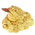 thumbnail image 1 of Rana del dinero Feng Shui, estatua del sapo del dinero, sapo de tres patas con moneda, rana de la riqueza del amuleto de la suerte para la caja registradora, inauguración de la casa, regalo de apertu, 1 of 5