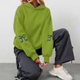 thumbnail image 5 of Women Sweatshirts Women's Hoodies Sweatshirts Modern Bow Design Pullover for Women Long Sleeve OffShoulder Sportswear 2025 Version Green M, 5 of 5