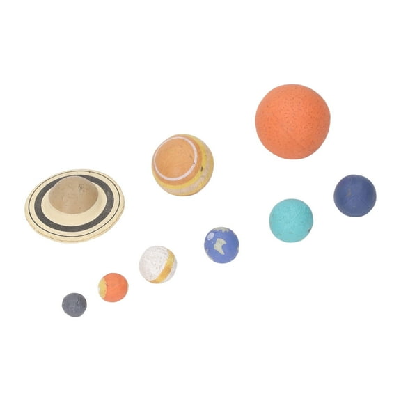 LIYJTK Solar System Model PVC Cute 9 Planets Figure For Kids Education Space Toy Planetary Model Desktop Decoration,9 Planets Figure,Solar System Planet Figure