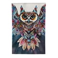 thumbnail image 2 of Qinduosi Owl Garden Flag Bohemian Ethnic Bird Wild Owls with Feather Home Flags Double-Sided Banner Welcome Yard Flag Outdoor Decor White, 2 of 6