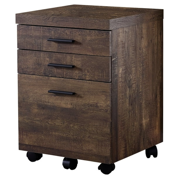 Ergode Filing Cabinet 3 Drawer Brown Reclaimed Wood Castors Walmart Com Walmart Com