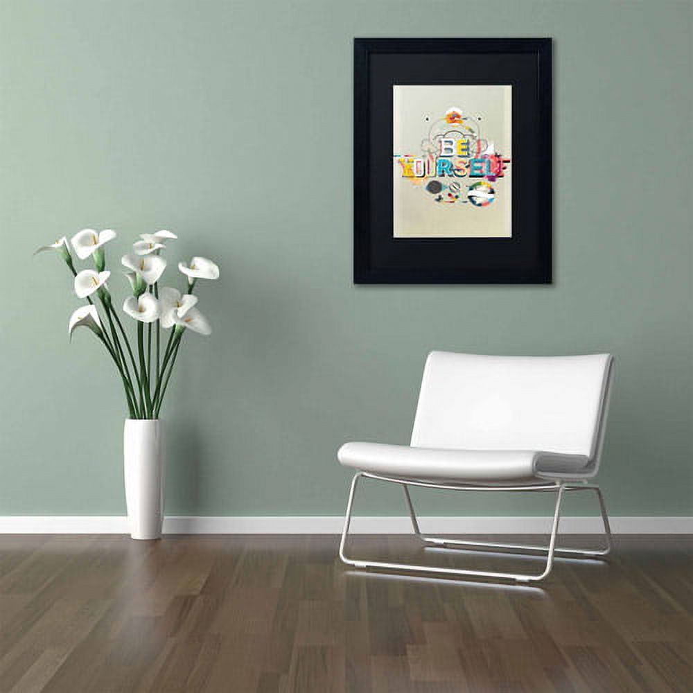 Trademark Fine Art "Be Yourself" Canvas Art by Kavan & Co Black Matte, Black Frame