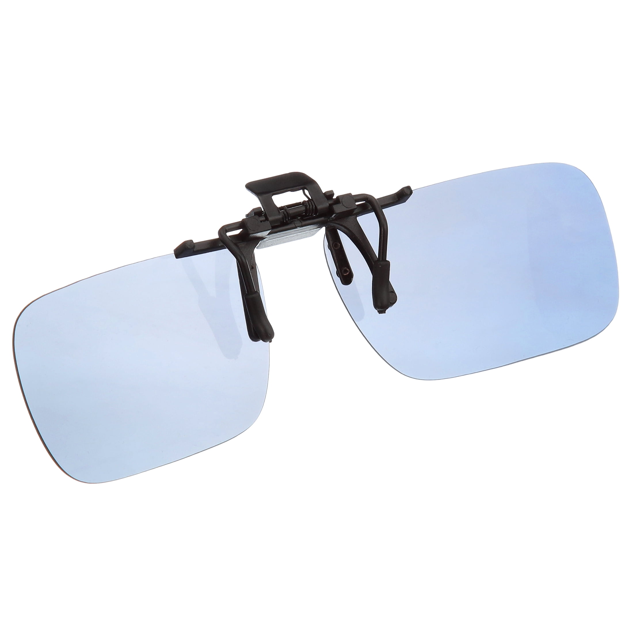 Polar Optics Unisex Flip Ups Rectangle Clip Ons Sunglasses Gray