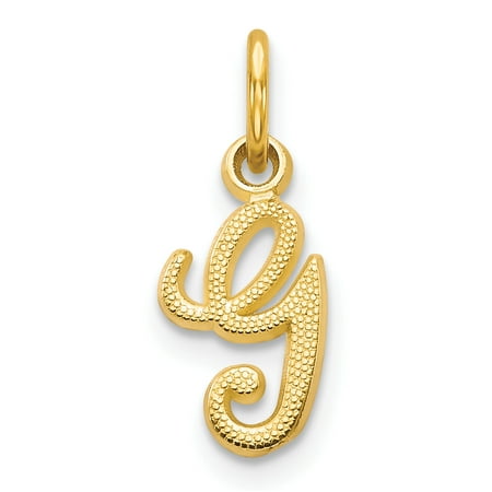 14k Yellow Gold Casted Initial Monogram Name Letter G Pendant Charm ...