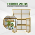 thumbnail image 5 of DEALTOPS Cold Frame Greenhouse for Plants, Wooden Greenhouse Cabinet Garden Shed with Polycarbonate Sheet and Foldable Top, Natural, 5 of 7