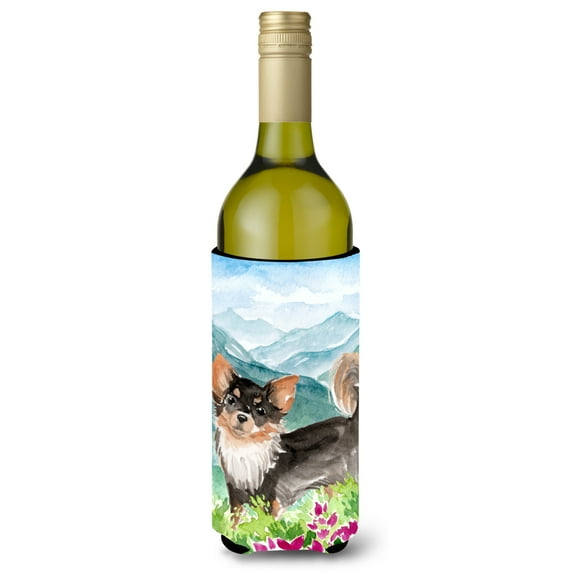 Carolines Treasures CK1972LITERK Mountian Flowers Chihuahua Wine Bottle Beverage Insulator Hugger  Wine Bottle