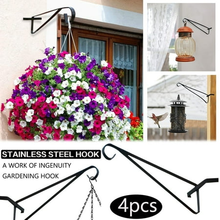 

Flowerpot For Concrete Decorative Column Wall Hook For 4PCS Metal Bracket Patio Garden Hooks (Black)