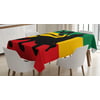Rasta Tablecloth, Rastafarian Flag with Judah Lion on Reggae Music Inspired Decor Image, Rectangular Table Cover for Dining Room Kitchen, 60 X 90 Inches, Black Red Green and Yellow, by Ambesonne