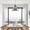 thumbnail image 3 of 20" 4-Light Farmhouse Pendant Light, Gray Oak Wood Style + Galvanized Black Finish, 3 of 4