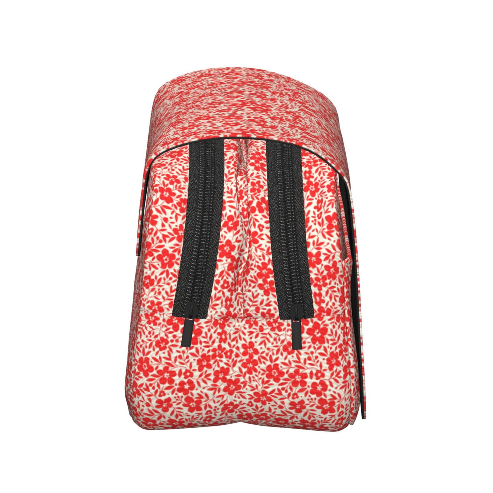 Rateoe Red Pretty Flowers Pattern Double Clamshell Pen Case, Storage Organizer with Two Zipper Compartments– Holds Up to 50 Pencils & Pens