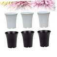 thumbnail image 6 of PBPBOX 6Pack Round Plastic Planter for Succulent Plants and Indoor Use Black White, 6 of 8