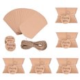 thumbnail image 5 of Caja de papel Kraft para dulces con forma de Mini almohada, Cajas de Regalo de boda con cinta y etiquetas de agradecimiento para suministros para fiesta en casa, 10 Uds., 5 of 5
