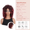 thumbnail image 3 of QUEENTAS Dreadlock Wig for Women Braided Wigs Short Curly Braid Wig Twist Wig Synthetic Red Curly Wigs for Women(Black Mix Burgundy), 3 of 10