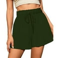 thumbnail image 4 of Loopsun Womens Shorts, Summer Shorts for Women, Women's Fashion Casual Solid Mid Waist Drawstring Shorts Green S, 4 of 4