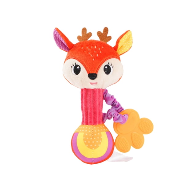 Animals Hand Cranked Baby Grip Toy Soothing Toy With Teething Glue Kneading Stick