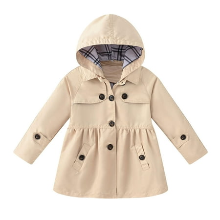 

Sodopo Toddler Kids Baby Girl s Hooded Trench Coat Baby Toddler Boys Windbreaker Jacket Detachable Hooded Uniform Coat for Kids Lightweight Jackets