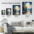 thumbnail image 3 of Magical Forest Lake Sunrise in Blue and Orange Large Wall Art Poster Print Thick Paper 18X24 Inch, 3 of 5