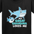 thumbnail image 4 of Inktastic My Great Grandma Loves Me with Cute Sharks Youth T-Shirt, 4 of 5