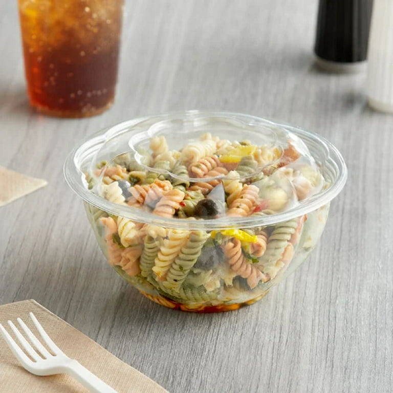 Karat 32oz PET Salad Bowl with Lids - 300 ct