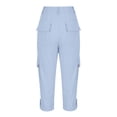 thumbnail image 6 of cfhntfmh Womens Cargo Capris Summer Lightweight Hiking Pants with Pockets Casual Rolled Hem Outdoor Clothes, 6 of 7