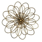 Joveco Flower Urban Design Metal Wall Decor for Nature Home Art Decoration,Gold