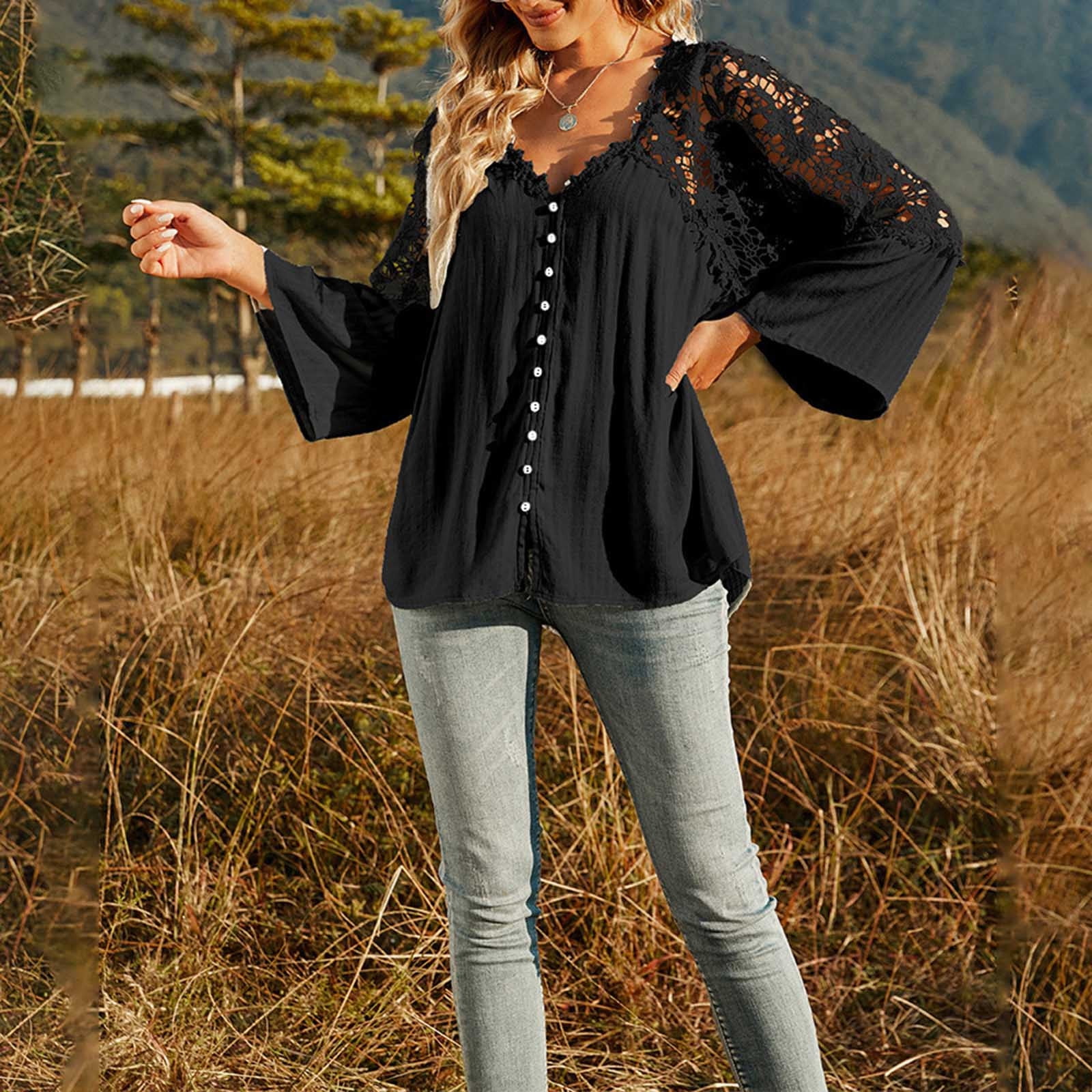 black flowy sleeve top