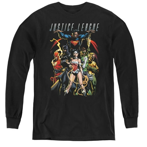 Jla - Dark Days - Youth Long Sleeve Shirt - X-Large