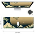 thumbnail image 2 of nygtbtfer Kanagawa Wave Large Gaming Mouse Pad , Non-Slip Rubber Base and Reinforced Lock Edges, XXL Extended Mousepad for Work, Game, Desk mat, Desktop Decoration 31.5x11.8 in, 2 of 6