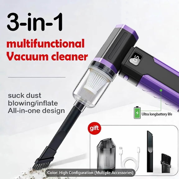 PIXNMO Cordless 3-in-1 Air Blower with Vacuum and Inflator Function, 100000 Rpm, 6000mAh Rechargeable, 6 Speed