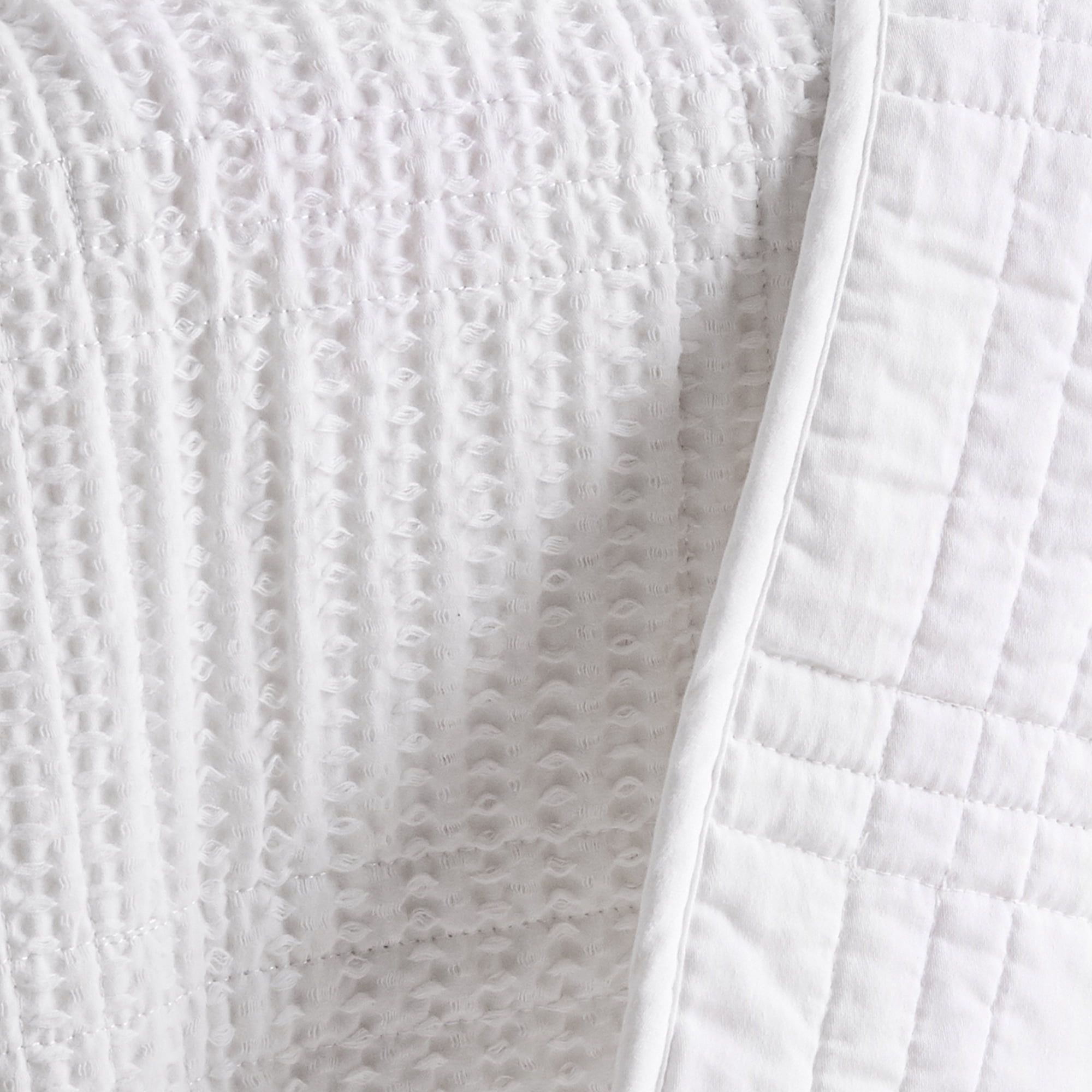 Levtex Home - Cloud Waffle Quilt Set - Full/Queen Quilt and Two Standard Shams - Waffle Textured - Bright White - Quilt (88x92in.) and Shams (20x26in.) - Reversible - Cotton