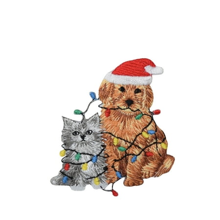 Christmas Puppy Dog - Kitten Cat - Pets -  Iron on Applique/Embroidered (Best Place To Put Thrive Patch)