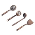 thumbnail image 3 of Shisuyan 5pcs 1:12 Dolls House Miniature Metal Kitchenware Home Kitchen Accessories (Coffee Color), 3 of 8