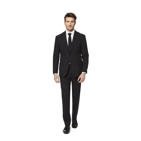 OppoSuits Men's Black Knight Solid Suit