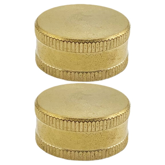 DRAFIDEEP Brass Hose End Cap Golden Waterproof for Garden Hose Fittings 2Pcs