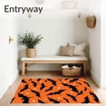 thumbnail image 3 of ODIKA 5'x7' Machine Washable Non-Slip Area Rug, Spooky Bat Festival Tree High Traffic Rug, Orange, 630844, 3 of 7