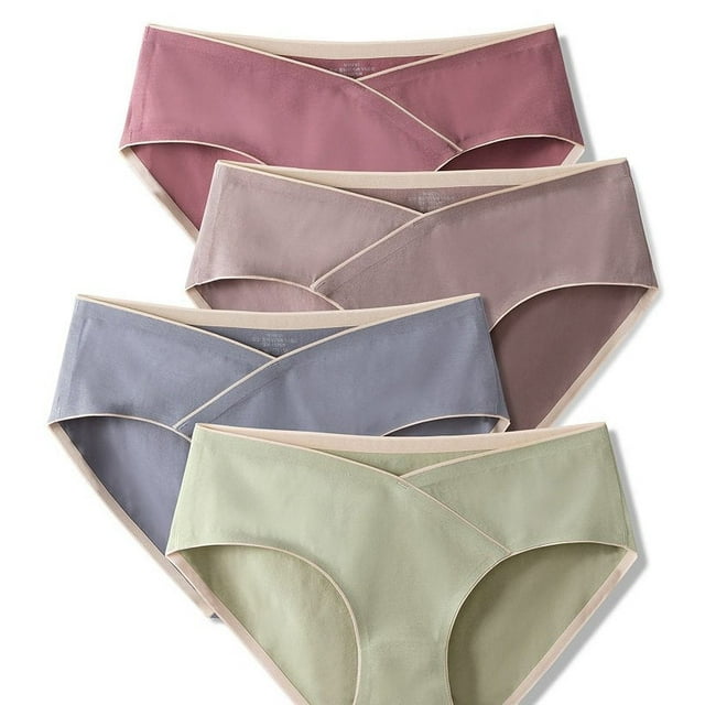 AMERTEER Culottes de Maternité pour Femmes en Coton sous le Ventre Culottes Post-Partum Lot de 5